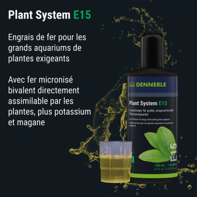 DENNERLE Plant System E15 250 ml – Flüssiges Eisen für Pflanzen