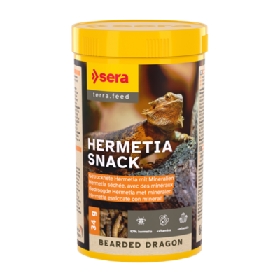 SERA Bearded Dragon Hermetia Snack 250 ml - Getrocknete Hermetia-Larven für Bartagamen