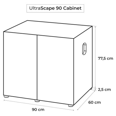 AQUAEL UltraScape 90 Snow Unterschrank – 90 × 30 × 80 cm