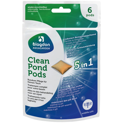 Blagdon Aquagarden Clean Pond Pods x6 - Traitement 5-en-1 bassin