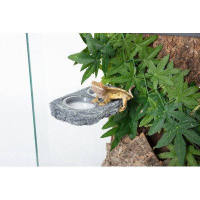 REPTI ZOO Double Reptile Magnetic Ledge Feeder – Magnetischer Futterhalter