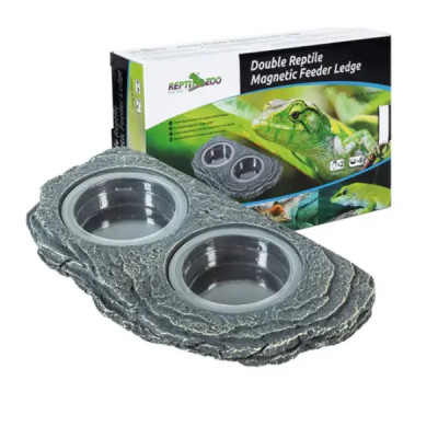 REPTI ZOO Doppelter magnetischer Futterplatz für Reptilien