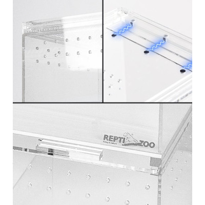 REPTI ZOO Acryl-Terrarium 56,5 x 20,6 x 9,5 cm – 2 Fächer