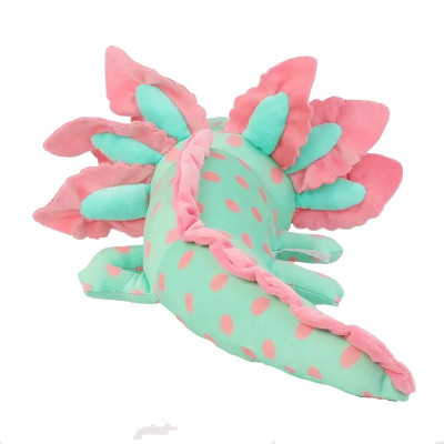 Grünes und rosafarbenes Axolotl-Plüschtier – 45 cm