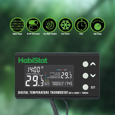 HabiStat Thermostat Numérique Jour/Nuit – Thermostat pour terrarium
