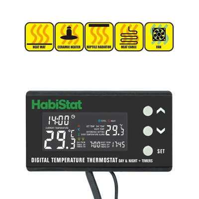 HabiStat Thermostat Numérique Jour/Nuit – Thermostat pour terrarium