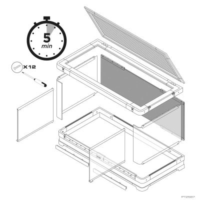 EXO TERRA Vista 90x45x45 cm - Terrarium panoramique pour reptiles
