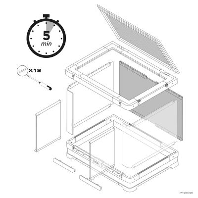 EXO TERRA Vista 60x45x45 cm - Panorama-Terrarium für Reptilien