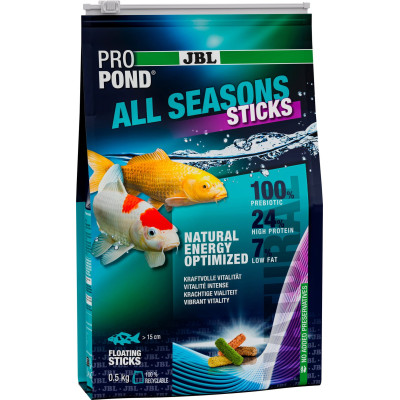 JBL ProPond All Seasons Sticks 500 g- Nourriture pour poissons de bassin