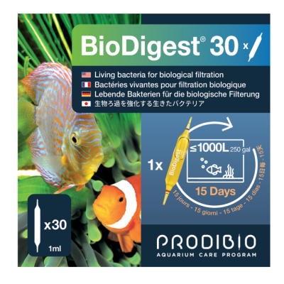 PRODIBIO Biodigest 30 ampoules- Bactéries pour aquarium